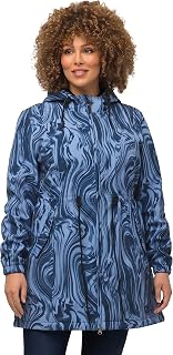 Ulla Popken Womenswear Plus Size Curvy Oversize HYPRAR Softshell Weather Resistant Swirl Print Jacket 821428