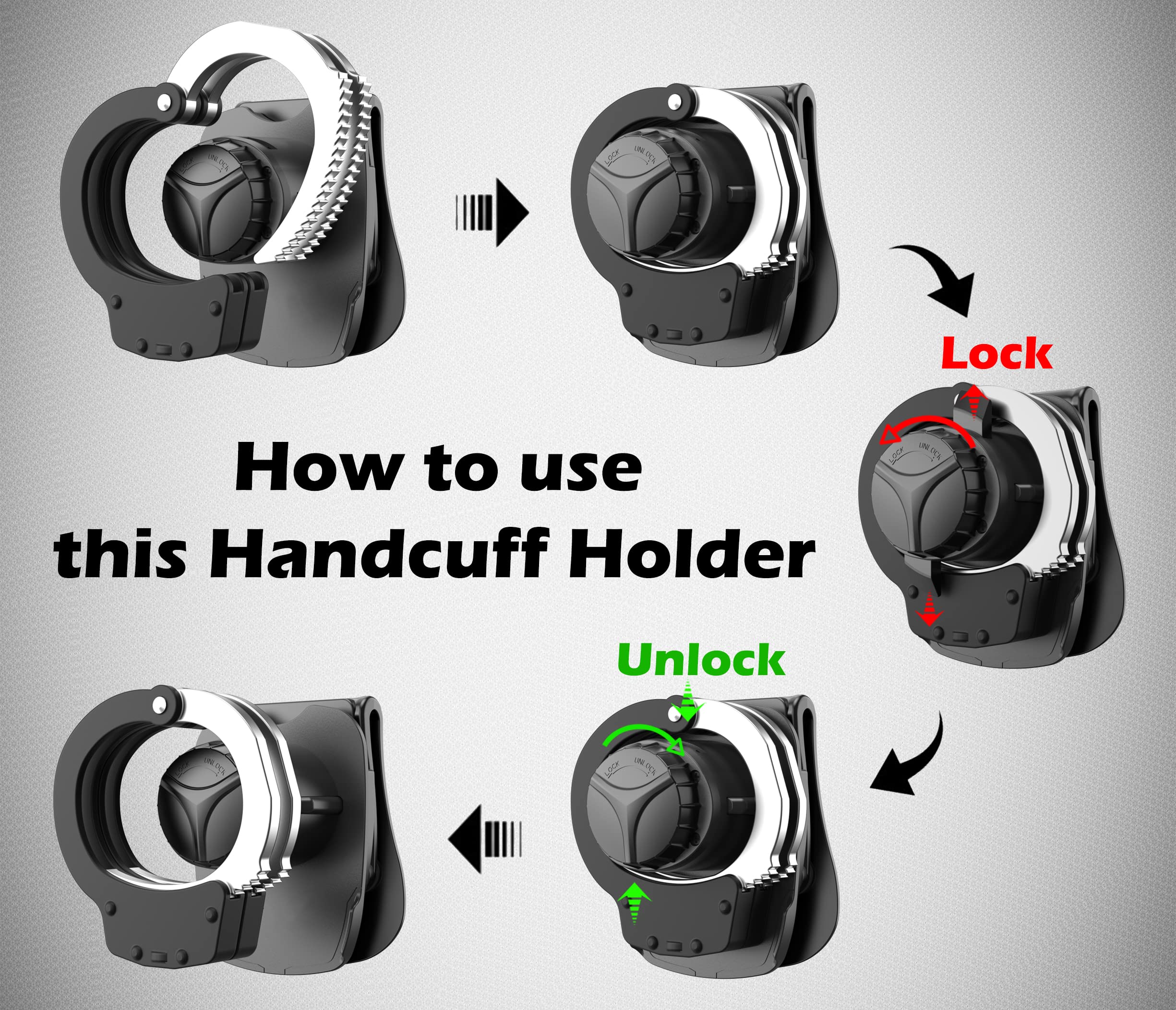 Double Handcuff Case Handcuff Holster For Duty Belt - Universal Cuff ...