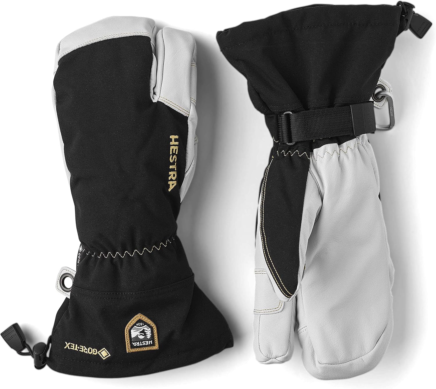 Hestra Army Leather Gore-Tex - Waterproof, Long-Cuffed 3-Finger Snow Glove for Skiing, Snowboarding and Mountaineering : Clothing, Shoes & Jewelry