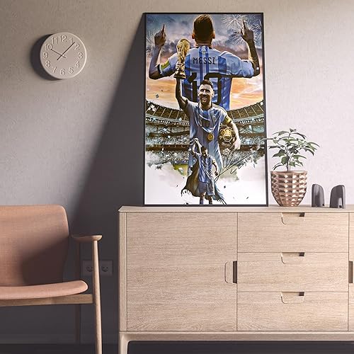 Miniatura 2 de Póster de la superestrella de fútbol Messi estilo de juego, póster impreso, póster con impresión conmemorativa, para sala de estar, dormitorio,