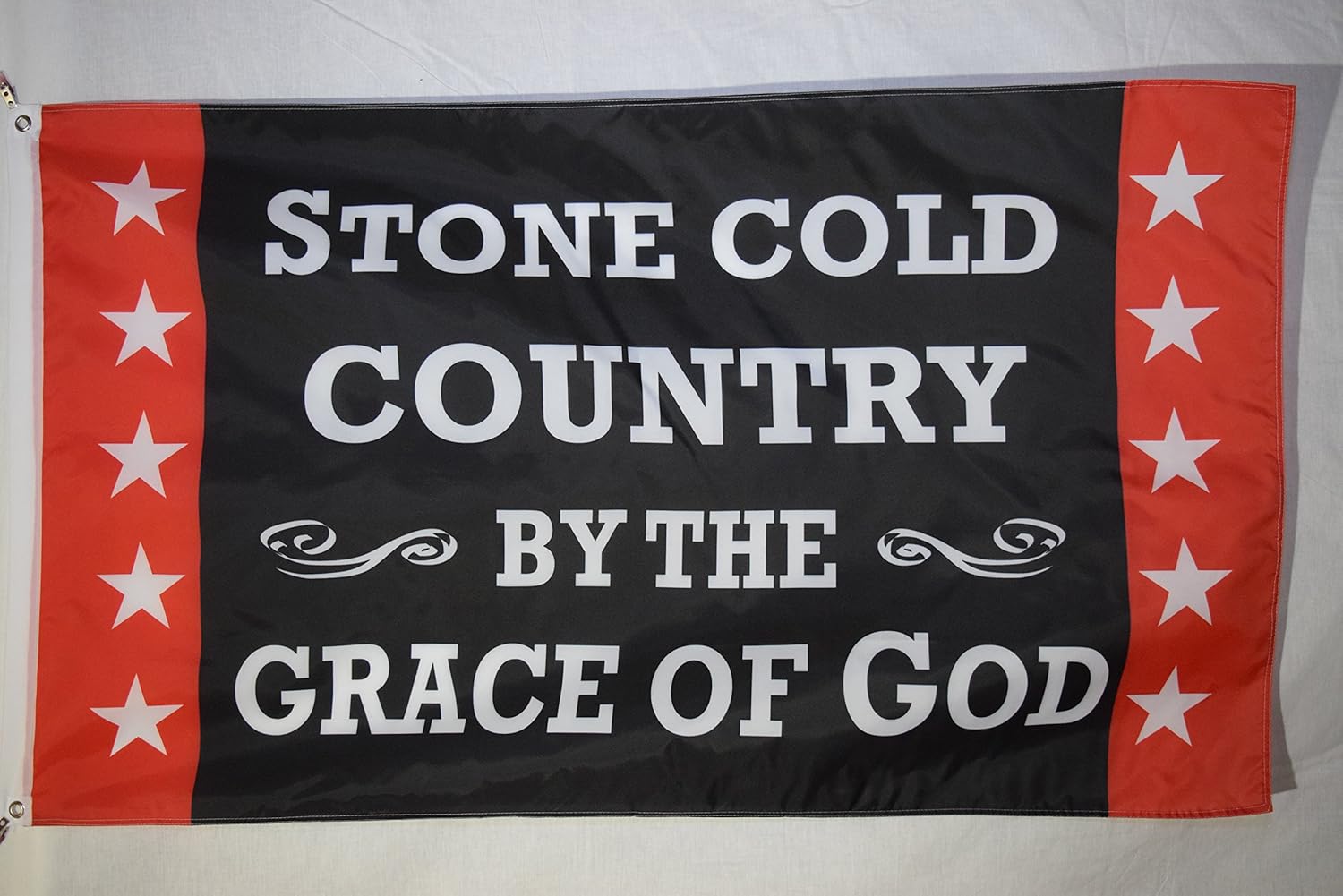 Stone Cold Country By The Grace of God Graphic Novelty Art Brantley Gilbert Song Nation 3x5 feet Flag Banner Vivid Color Double Stitched Brass Grommets