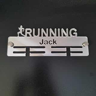 Running Man - Colgador de medallas, color blanco mate