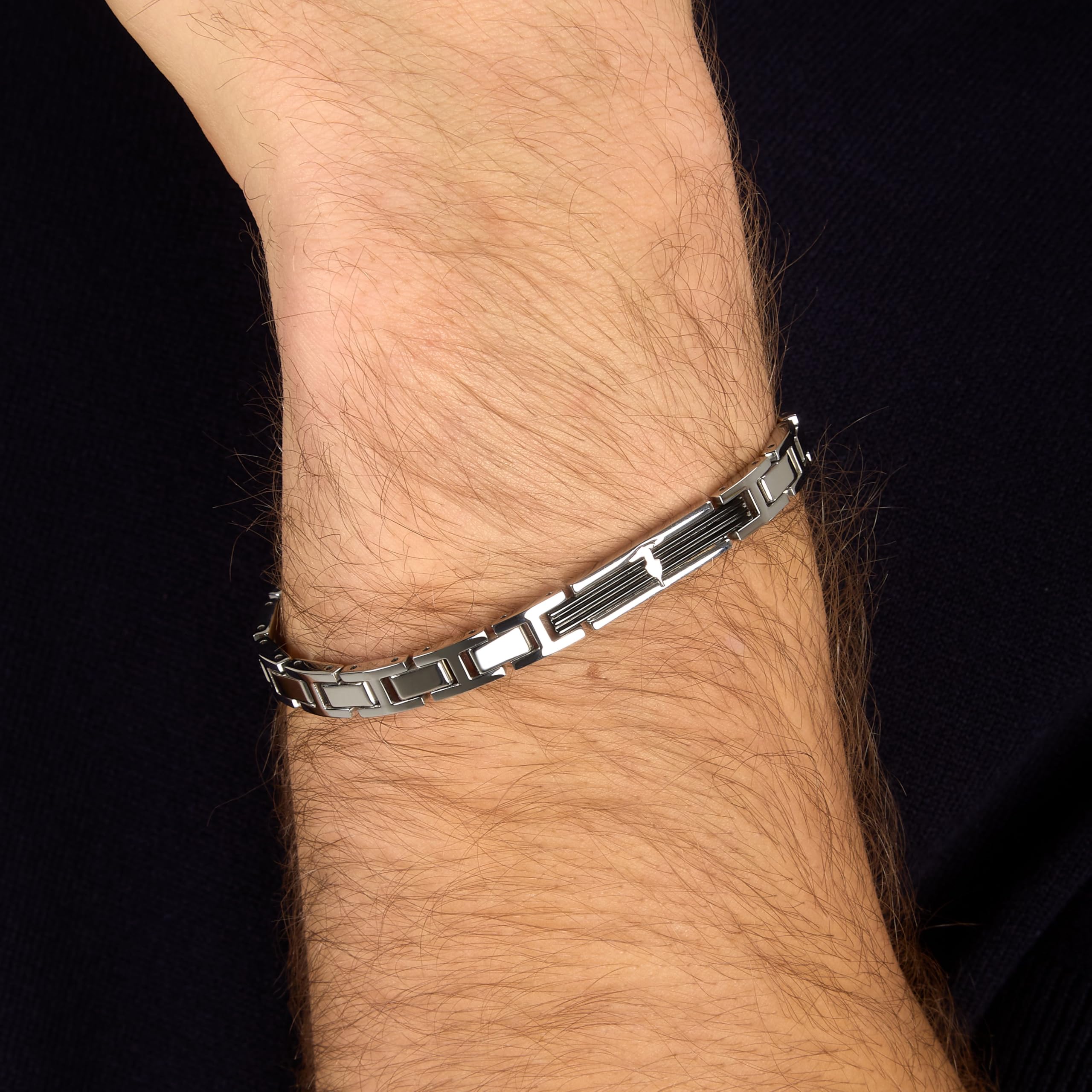 Trussardi Bracciale Uomo in Acciaio, Rigido, Collezione T-STEEL - TJAXV49