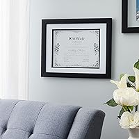 Vista 1 de Studio Décor - Marco de documentos negro de 8.5 x 11 pulgadas con paspartú, para mostrar diplomas, certificados y documentos, incluye accesorios