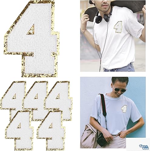 Miniatura 2 de Kare & Kind Parches bordados de felpilla para planchar con números, para coser o planchar para ropa, camisas, uniformes, vestidos, chaquetas,