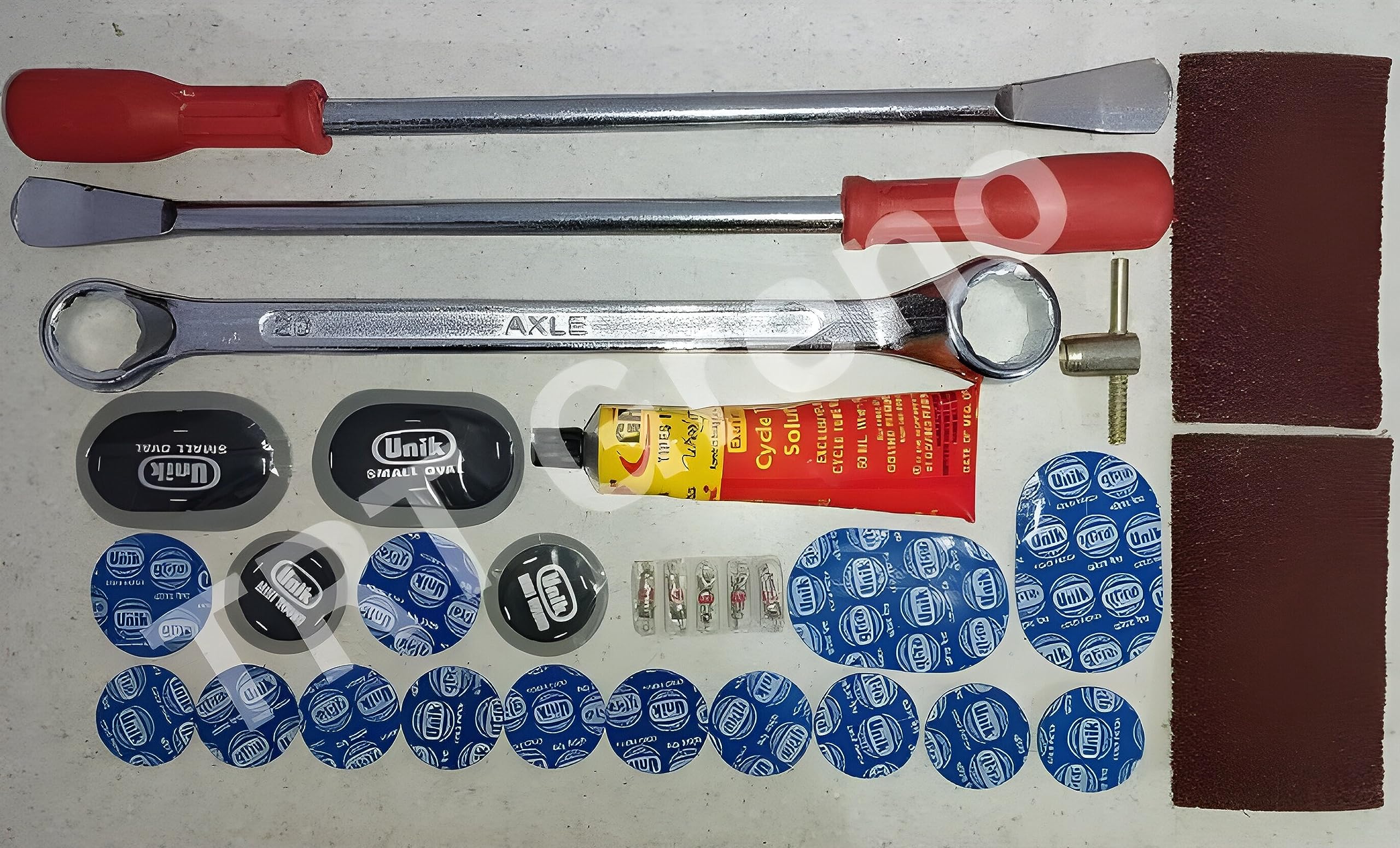 Heavy Duty Tools for Cycle, Bike, Motorcycle Scooter, Tricycle Complete Tubed Tyre Puncture Repair Complete Kit-image-10