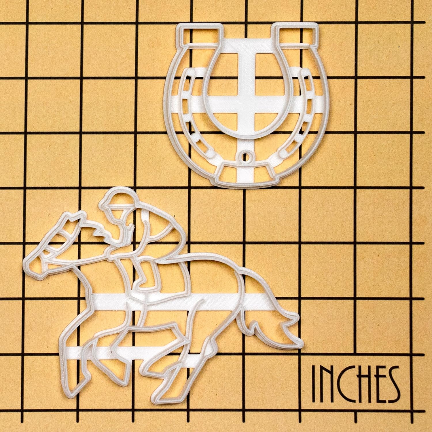 Set of 2 Jockey cookie cutters (Designs: Jockey and Horse Shoe), 2 pieces - Bakerlogy
