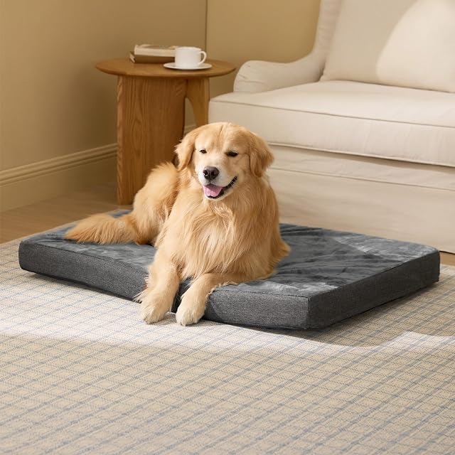 Foto 8 de 8 de Bedsure Cama Ortopédica para Perros Grandes Lavable, 104x74cm Gris