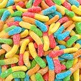 Sour Gummy Worms &vert; 1 Pound Bag &vert; Assorted Fruit Flavors &vert; Sanded Neon Candy &vert; Neon Sour Gummies for Kids&apos; Parties and Buffets &vert; Halloween Candy