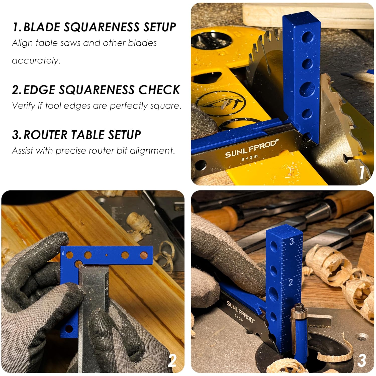 Mini Square Woodworking Center Finder | 90 Degree Small Square Measuring Tool Woodworking Center Marking Tool Aluminum (Blue-Gray)