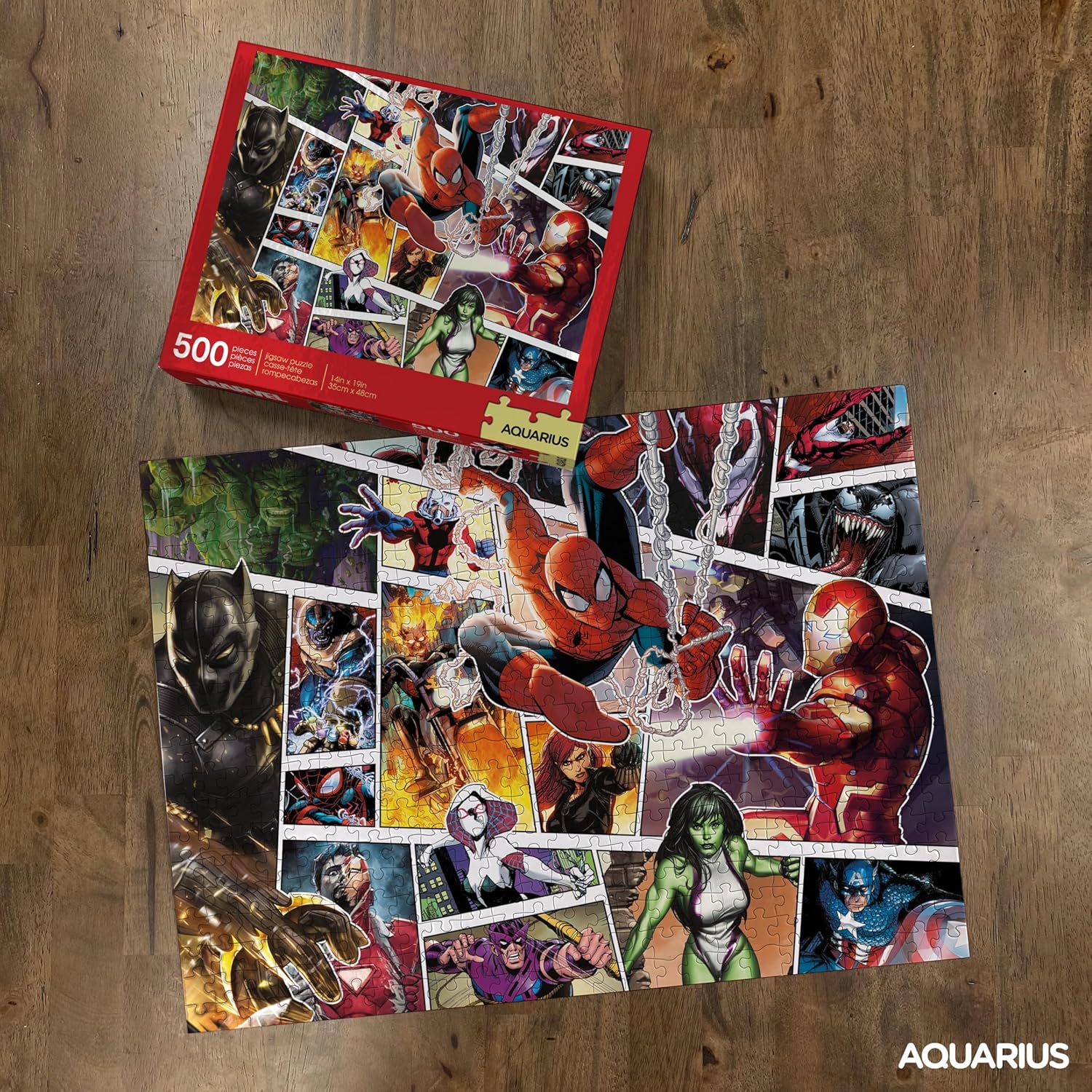 Aquarius Marvel Puzzle (500 Piece Jigsaw Puzzle) - Glare Free - Precision Fit - Officially Licensed Marvel Merchandise & Collectibles - 14 x 19 Inches