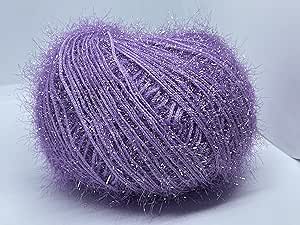 Sparkle Soft Metallic Lurex Eyelash Yarn - Lilac Purple 50gr 140m Nylon Yarn