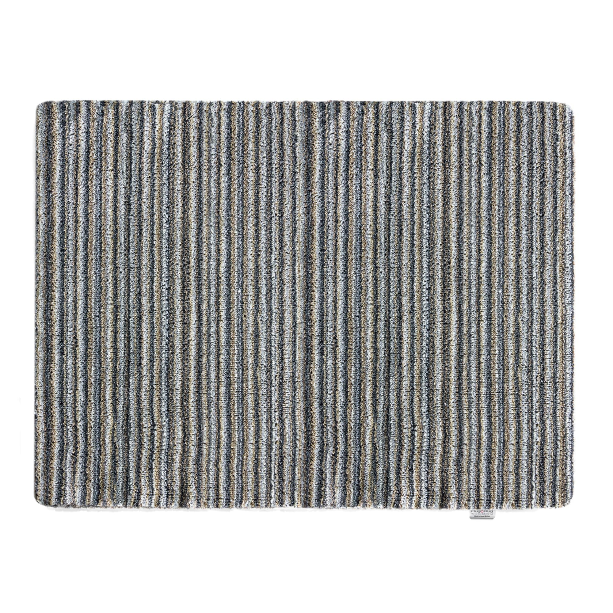 HUG RUG Washable Dirt Trapper Door Mat Kitchen Hallway Doorway, Made in the UK, Select Portland Stone Stripe 80X100