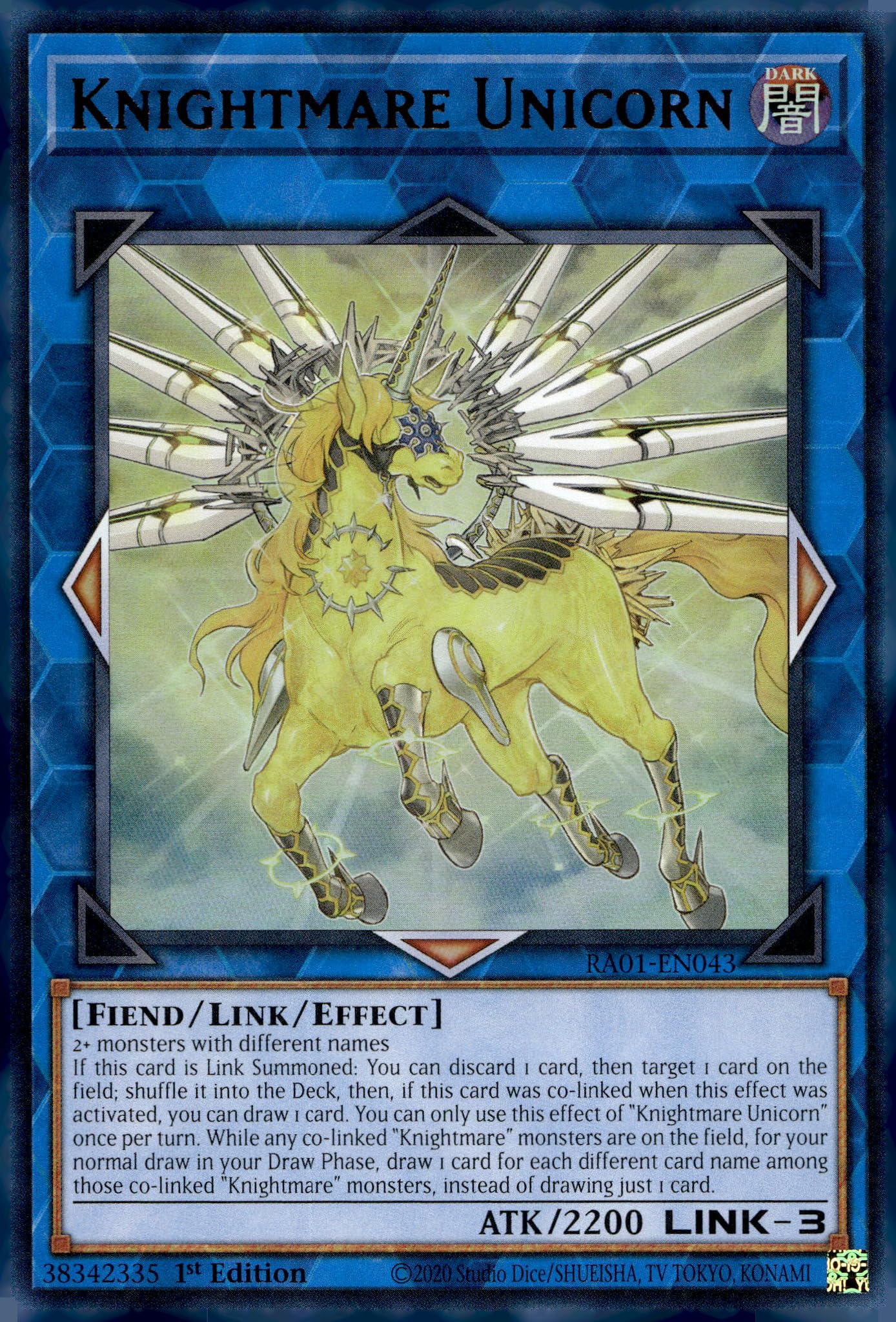 Yu-Gi-Oh! Knightmare Unicorn Ultra Rare – RA01-EN043 – 1. Edition Sammelkarte