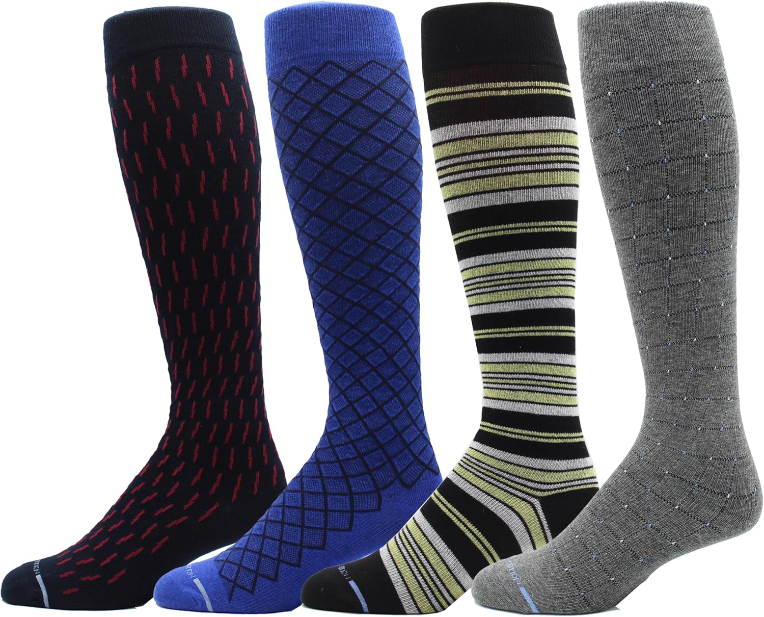 Dr. Motion メンズ 8-15 Mmhg 段階サポート マイルドコンプレッションニーハイソックス 4足組