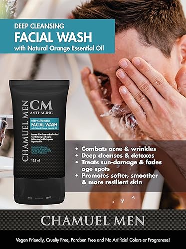 Miniatura 4 de Limpiador facial diario antienvejecimiento para hombre limpieza profunda y exfoliante para hombre combate el acné y las arrugas con rosa mosqueta