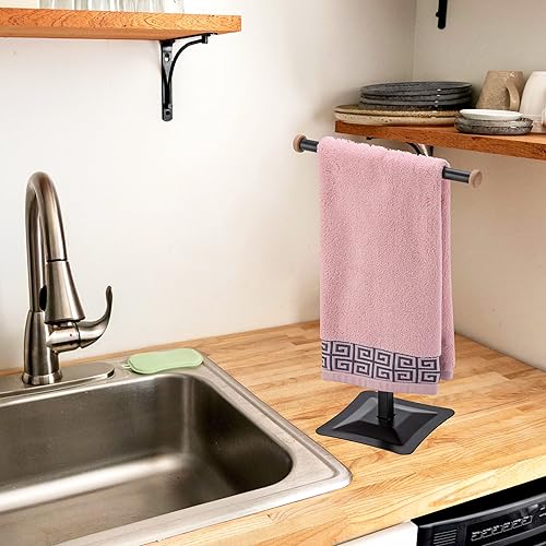 Miniatura 6 de ZCDCP Soporte para toallas de mano, toallero de acero inoxidable en forma de T para encimera de baño con SUS304 inoxidable, soporte de toalla de