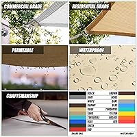 Vista 5 de ColourTree TADT12 toldo triangular impermeable, parasol de tela, 95 % de bloqueo de rayos UV y resistente al agua, para patio, jardín o cochera