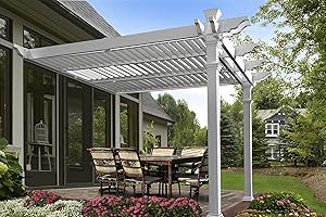 Elysium 12' x 12' Attached Louvered Pergola Kit