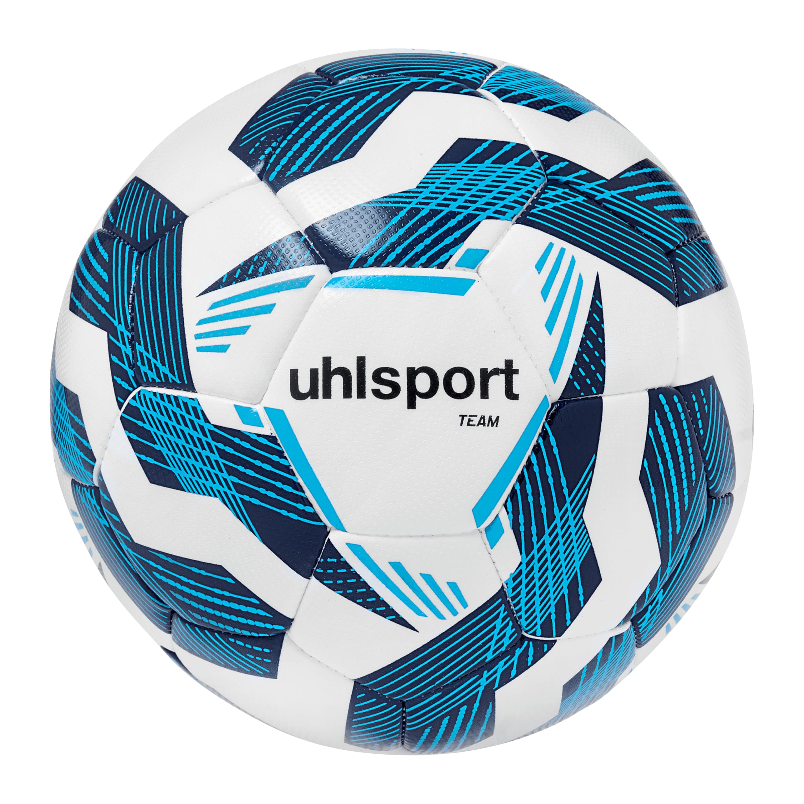 uhlsport Fußball Team-Fußbälle - langlebige Trainingsbälle für das Mannschaftstraining - Fußball für Kinder und Erwachene, Größe 3, Größe 4 und Größe 5, weiß/Marine/eisblau