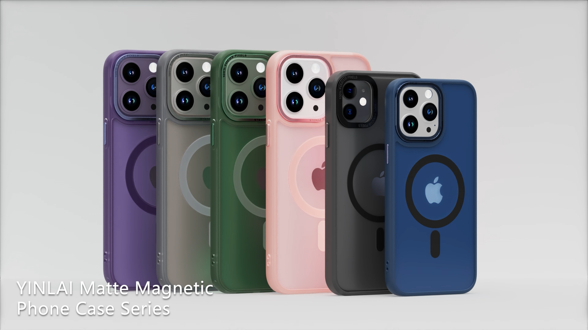 YINLAI MagSafe Hülle Für IPhone 13/14 6.1" – Mit 360° Ständer & Militärschutz, Matt Schwarz