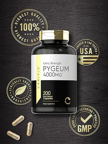Miniatura 5 de Carlyle - Corteza de Pygeum africanum,1500 mg, 200 cápsulas, extracto de alta potencia que apoya la salud de la próstata, suplemento sin gluten ni