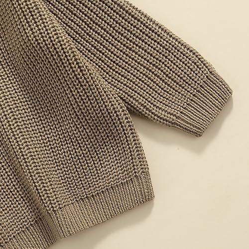 Miniatura 6 de Karwuiio - Suéter de punto para bebé, niña, niño, cuello redondo, manga larga, sudadera para otoño e invierno