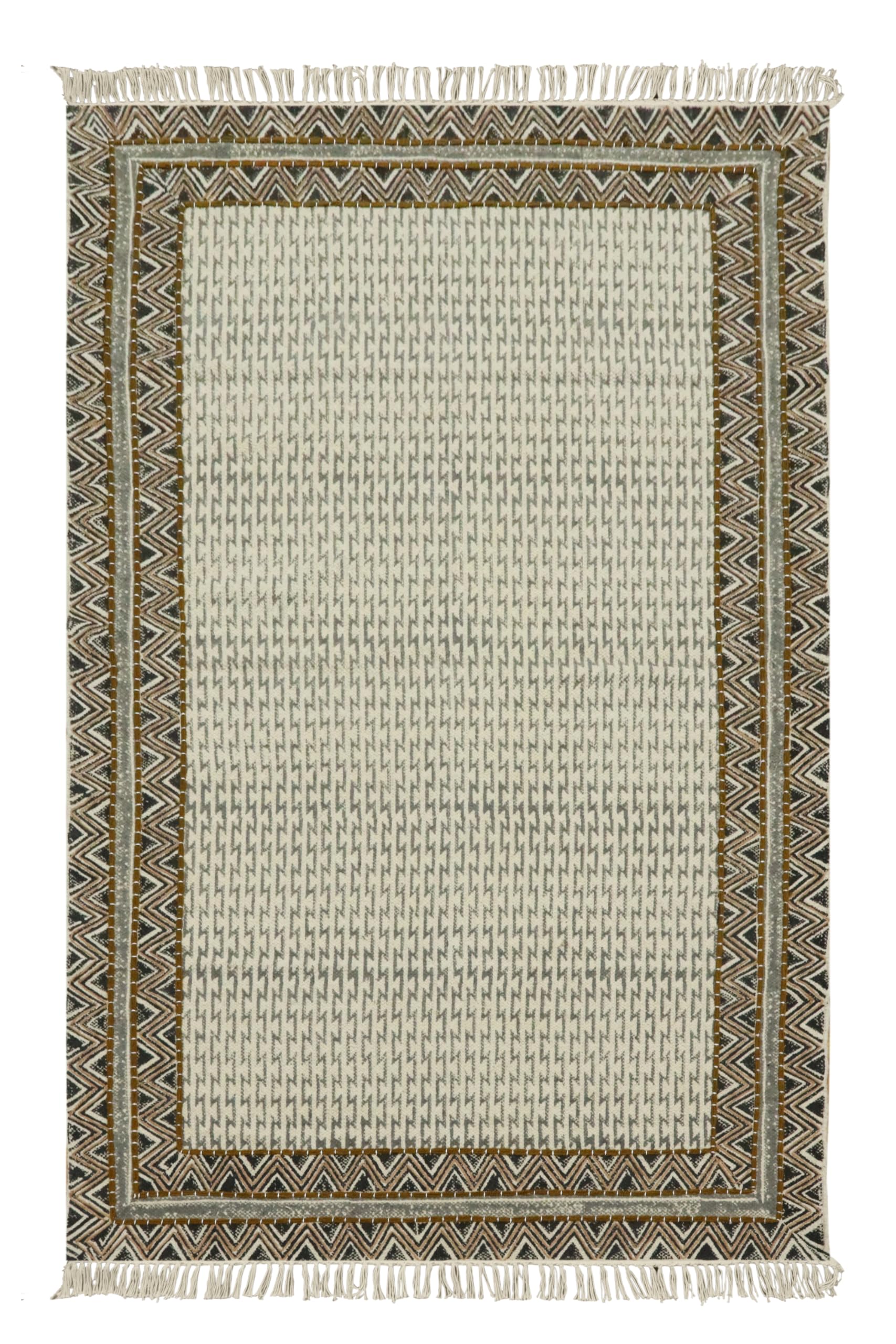 Tapis de couloir kilim en coton lavable pour un salon chaleureux