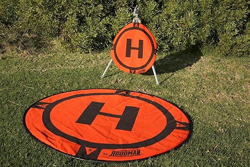 Miniatura 3 de Hoodman Drone Landing Pad rangos de ajuste dji inspire a través dji matrice 3, 5 pies de diámetro, duradera, pesada sin estacas, se pliega a un