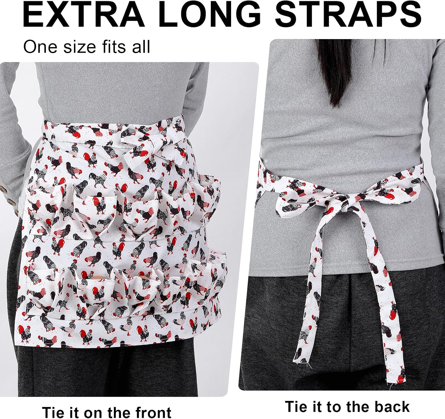 Egg Collecting Apron, 12 Pouches Chicken Egg Apron, Farmhouse Aprons for Chicken, Duck, Goose, Poultry Collection thumbnail