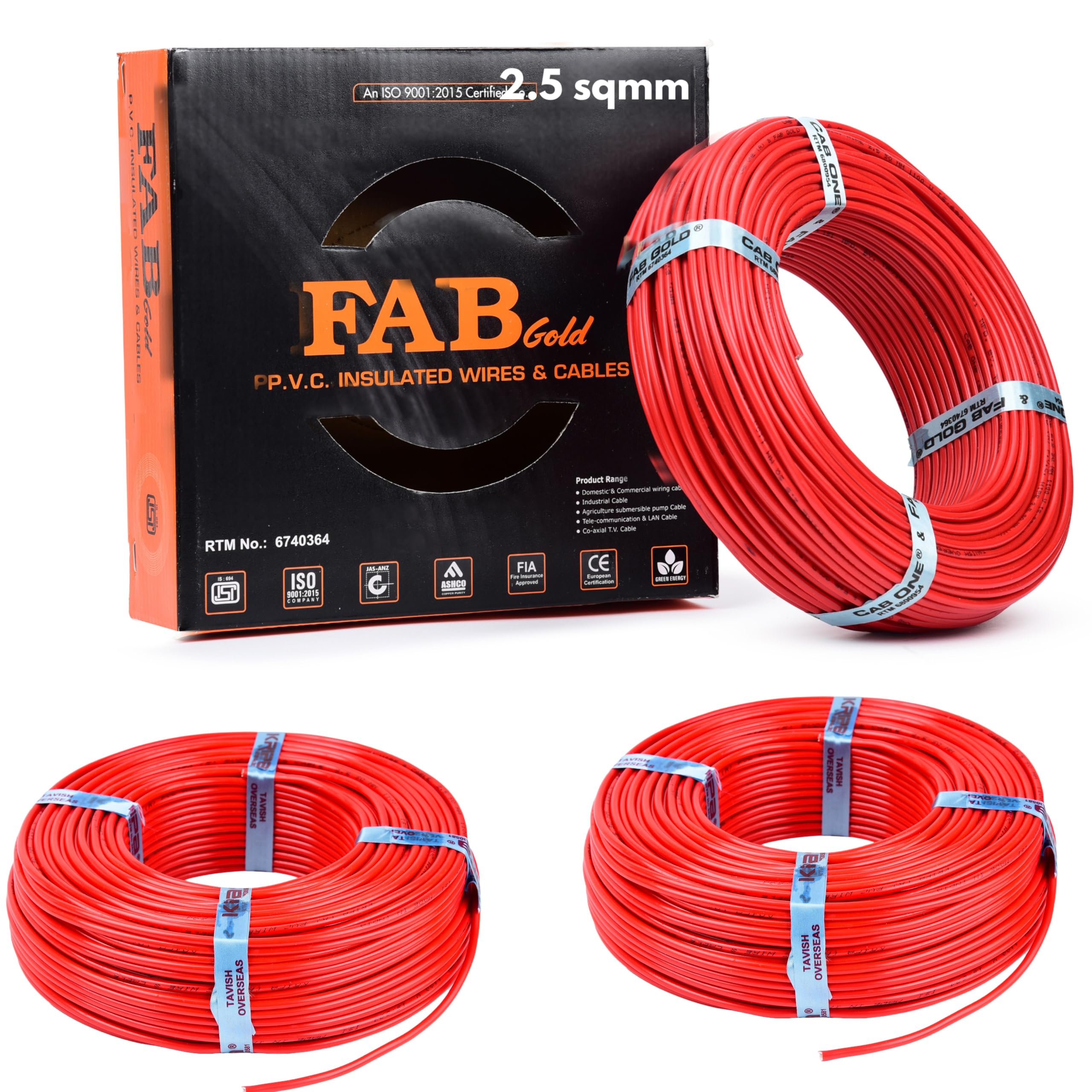 KRIPA 2.5 MM 90 MTR FR PVC Insulated Copper wire Cable Pack OF-3-image-18