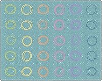 Vista 13 de Flagship Carpets Circle Sampler Alfombra de Área Educativa Abstracta para Aula para Niños y Maestros, Calidad Duradera para Escuelas, Preescolar
