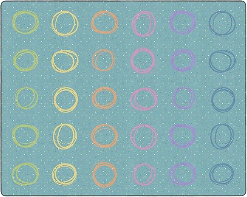 Miniatura 12 de Flagship Carpets Circle Sampler - Alfombra educativa abstracta para niños y profesores, calidad duradera para escuelas, preescolar, guardería y