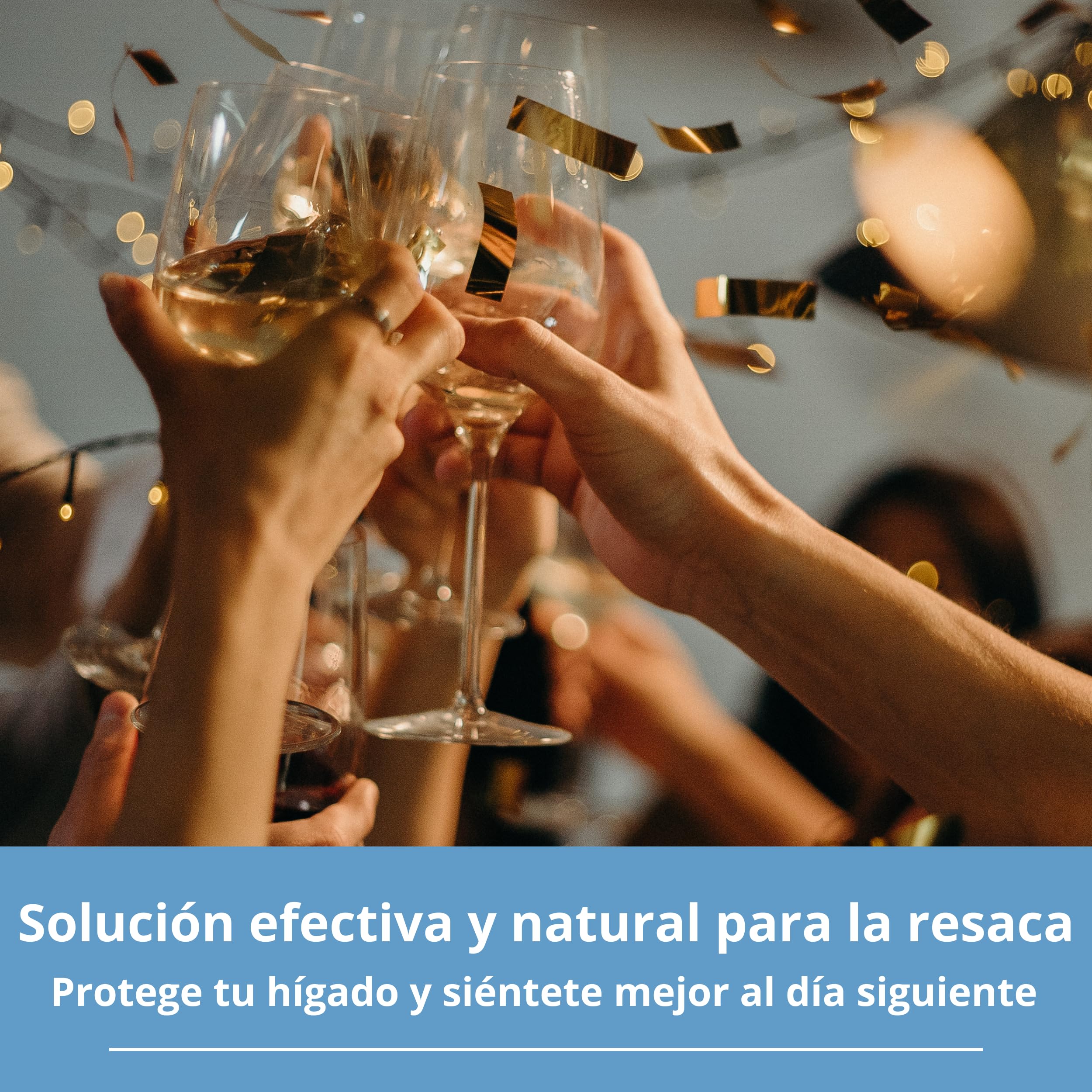 Anti Resaca Protector Hepatico Natural con Cardo Mariano, Silimarina, Granada y Vitaminas A, C y E - Protege Durante la Ingesta y Elimina los Efectos Posteriores - 60 Pastillas Resaca
