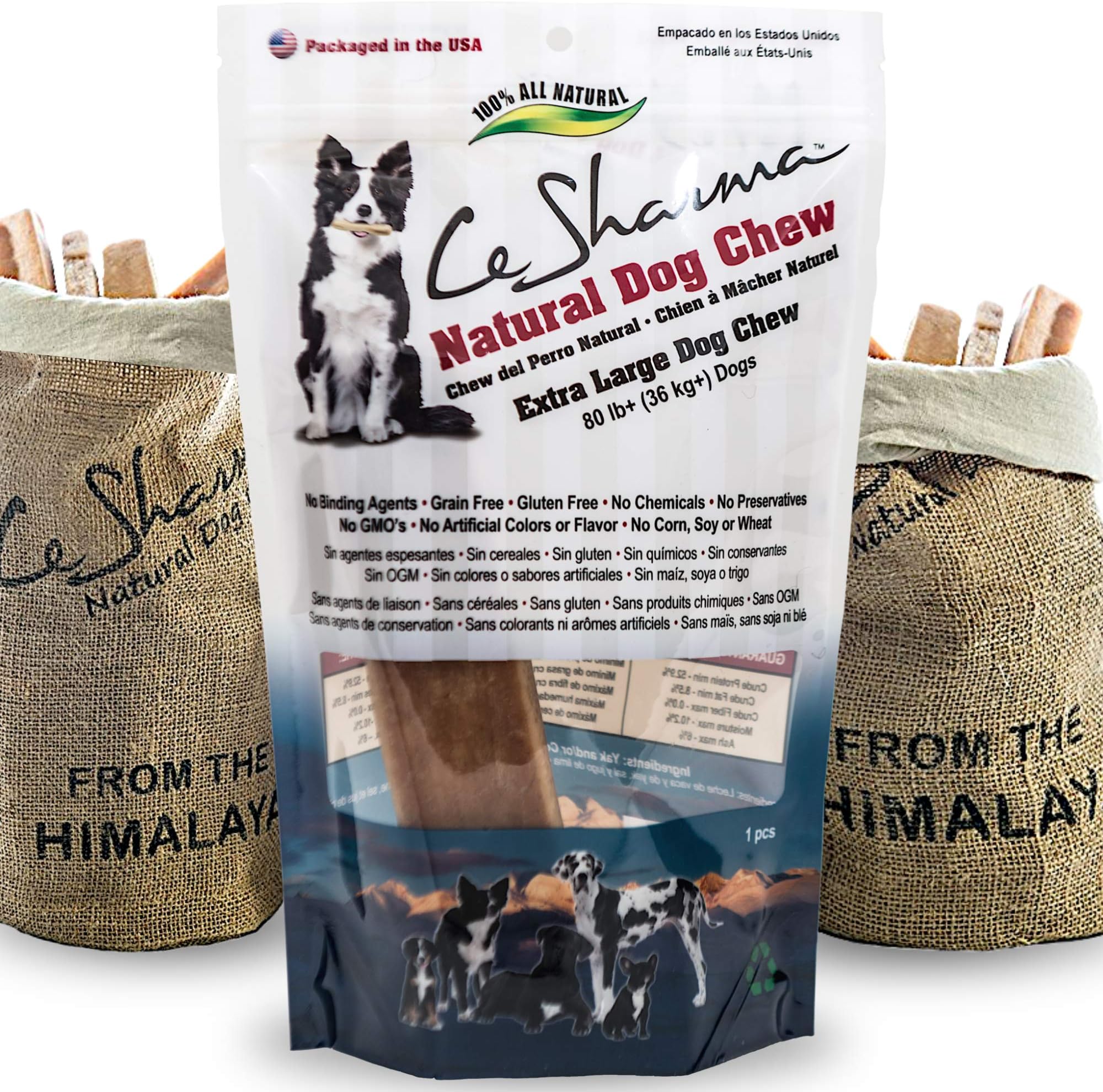 Himalayan Natural Dog Chews – Long-Lasting Yak Milk Treats – 100% Natural, Odorless, High Protein – Healthy Chew for Extra Large Dogs – Grain-Free & Preservative-Free, 4.5 lb. XL Bulk Bag