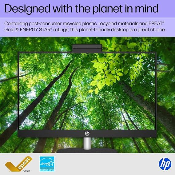 HP 23.8 inch All-in-One Desktop PC, FHD Touchscreen, AMD Ryzen 5 7520U, 16 GB RAM, 1 TB SSD, AMD Radeon Graphics, Windows 11 Home, Jet Black, 24- cr0140 (2025)