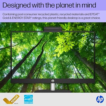 HP 23.8 inch All-in-One Desktop PC, FHD Touchscreen, AMD Ryzen 5 7520U, 16 GB RAM, 1 TB SSD, AMD Radeon Graphics, Windows 11 Home, Jet Black, 24- cr0140 (2025)