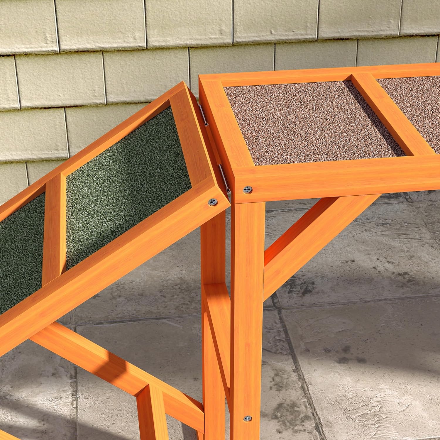 Chien en pleine séance d'entraînement avec la passerelle d'agilité PawHut