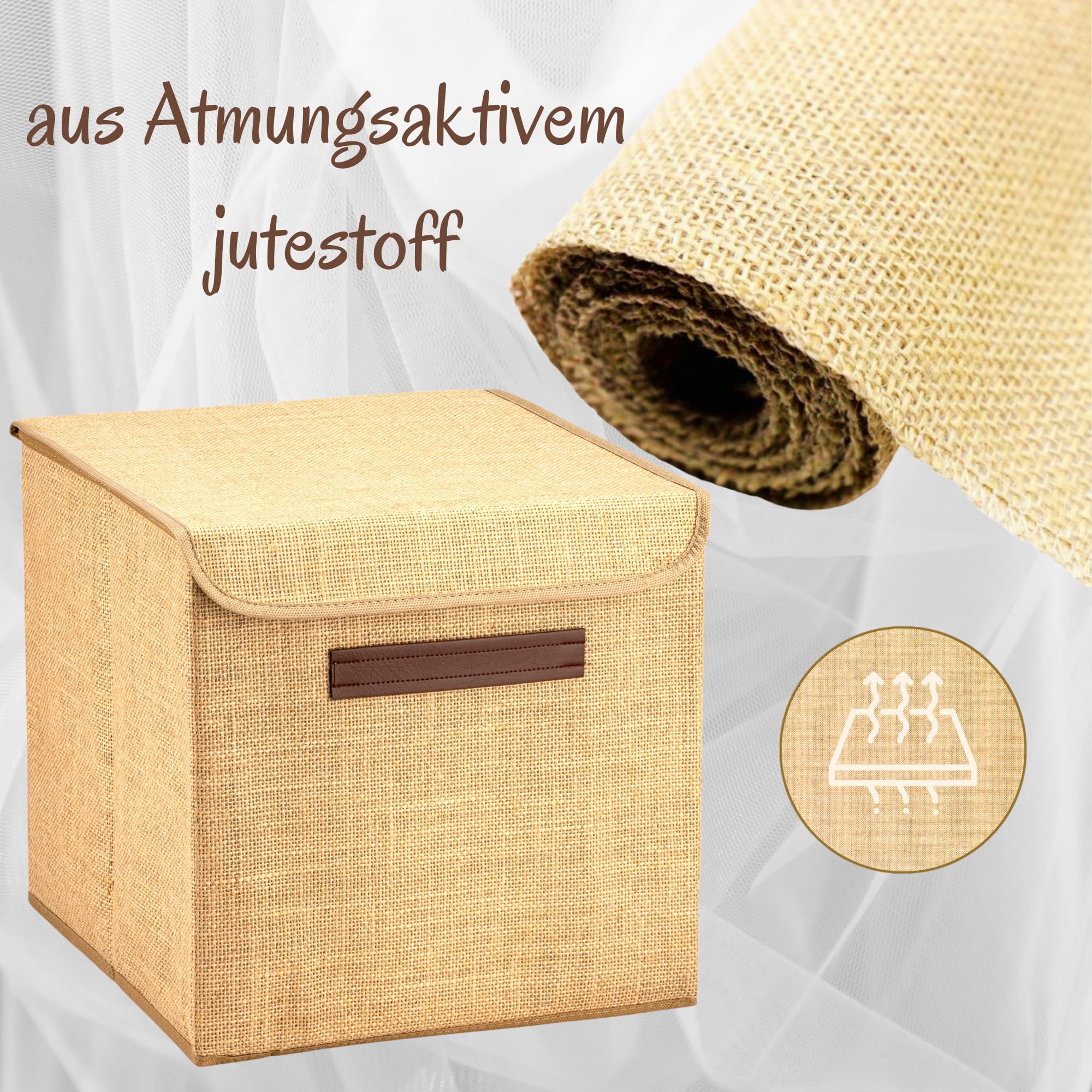 Gimars Spielzeugkorb 46L Faltbar - Jute Aufbewahrungskiste 56x33x25cm Für Kinderzimmer