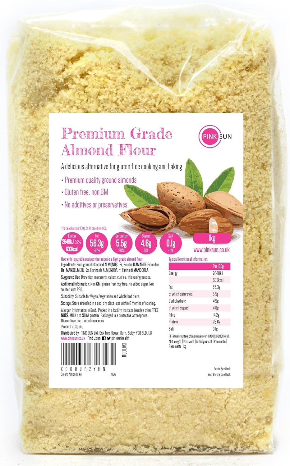 farina di mandorle per la cottura al forno