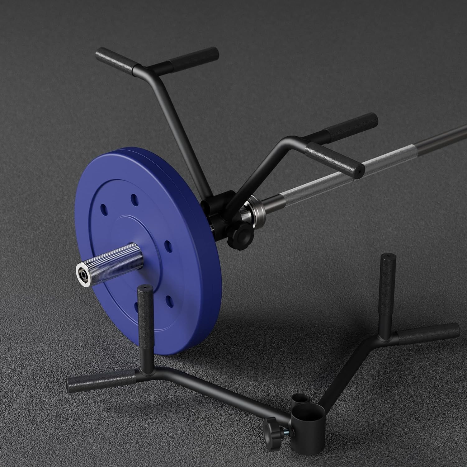 T Bar Row Multi-Grip Handle Bar Attachment with Rubber Grip For Landmines and 1 2 Inch Olympic Barbell Weight Bar Home Gym Equipment Lateral Exercise Triceps Lats to Build Back Arm Shoulder Muscles