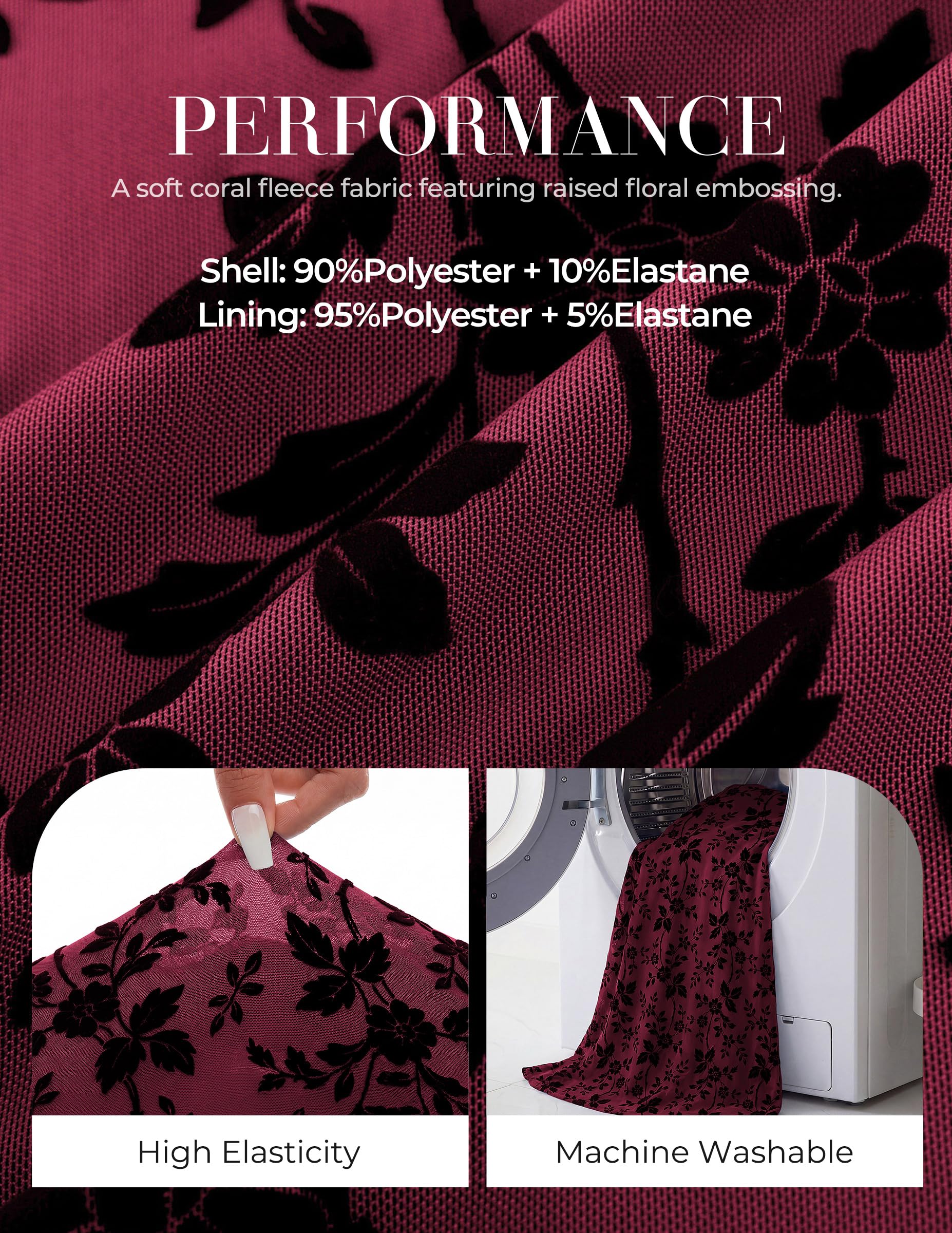 GRACE KARIN Damen Langarm Maxikleid V-Ausschnitt A-Linien Abendkleid