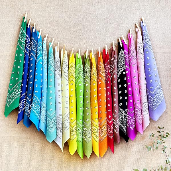EL BANDANA - Lote de bandanas 100% Algodon de primera calidad Paisley Panuelo Cabeza Cuello Bufanda - Juego de 5/10/20 - 3