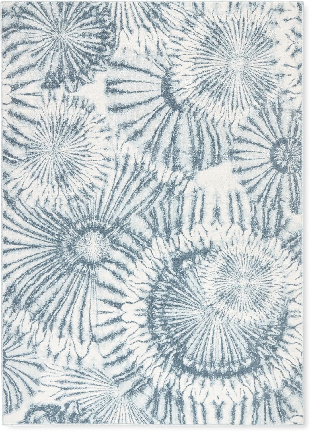 Tommy Bahama Shibori Summer Tie Dye Indoor Outdoor Area Rug, Tie Dye Modern Design, UV Fade Resistant, Blue/Dark, 5'2"x7'2"