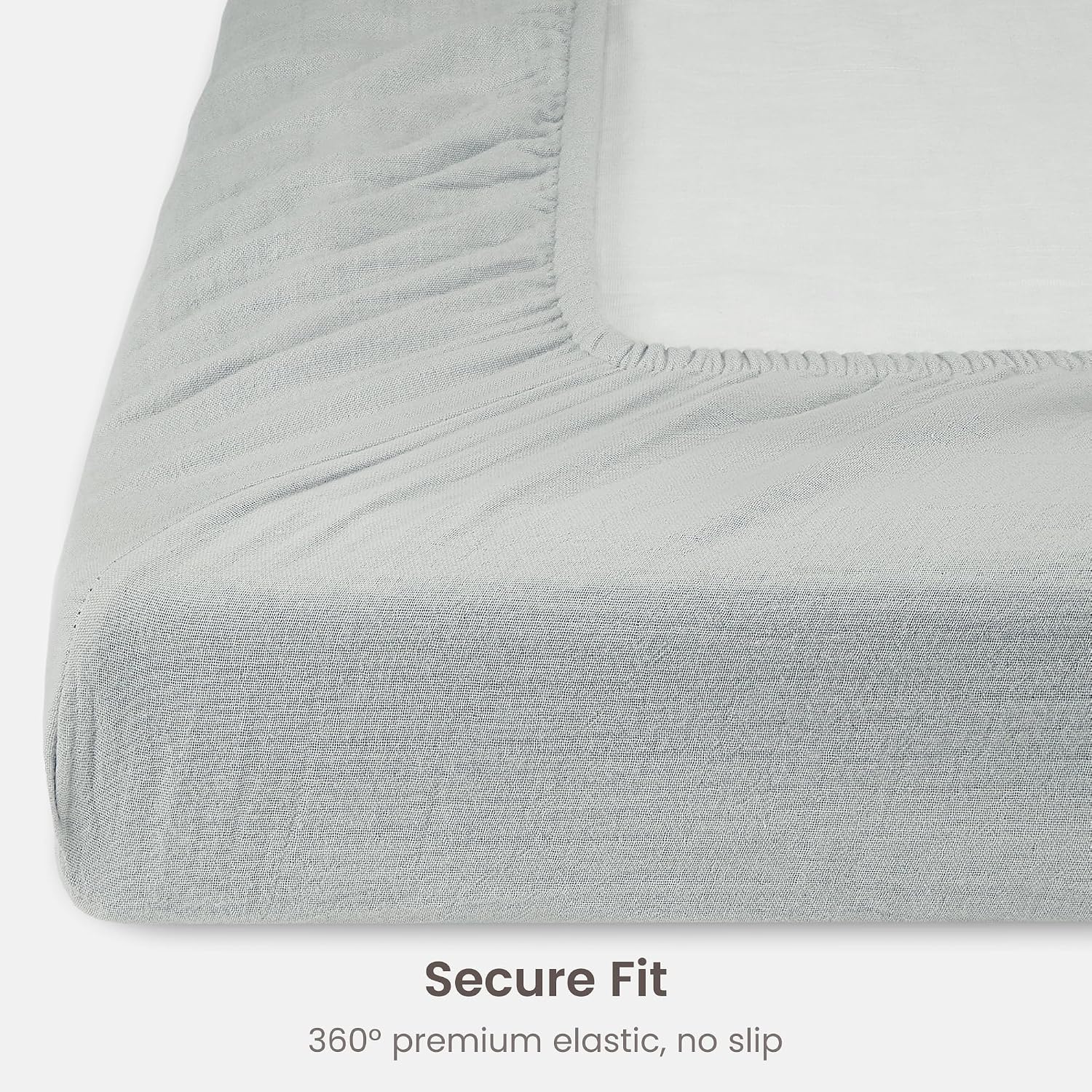 Bioweaves Organic Cotton Muslin Bassinet Sheet, GOTS Certified Extra Soft Fitted Sheet, Universal Fit for Oval Baby Bassinet Mattresses, 33" x 17", 4 Inch Pocket, Hint of Mint, Pack of 2