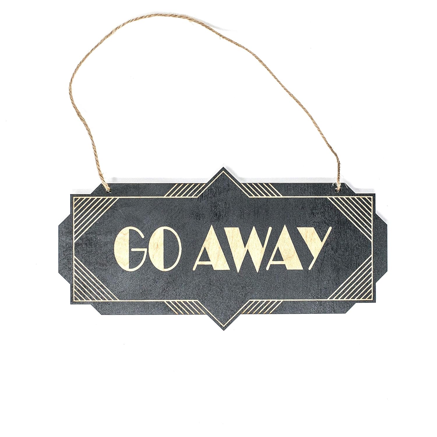 Amazon.com: Sign - BLACK - Go Away - Art Deco 8x4 : Home & Kitchen