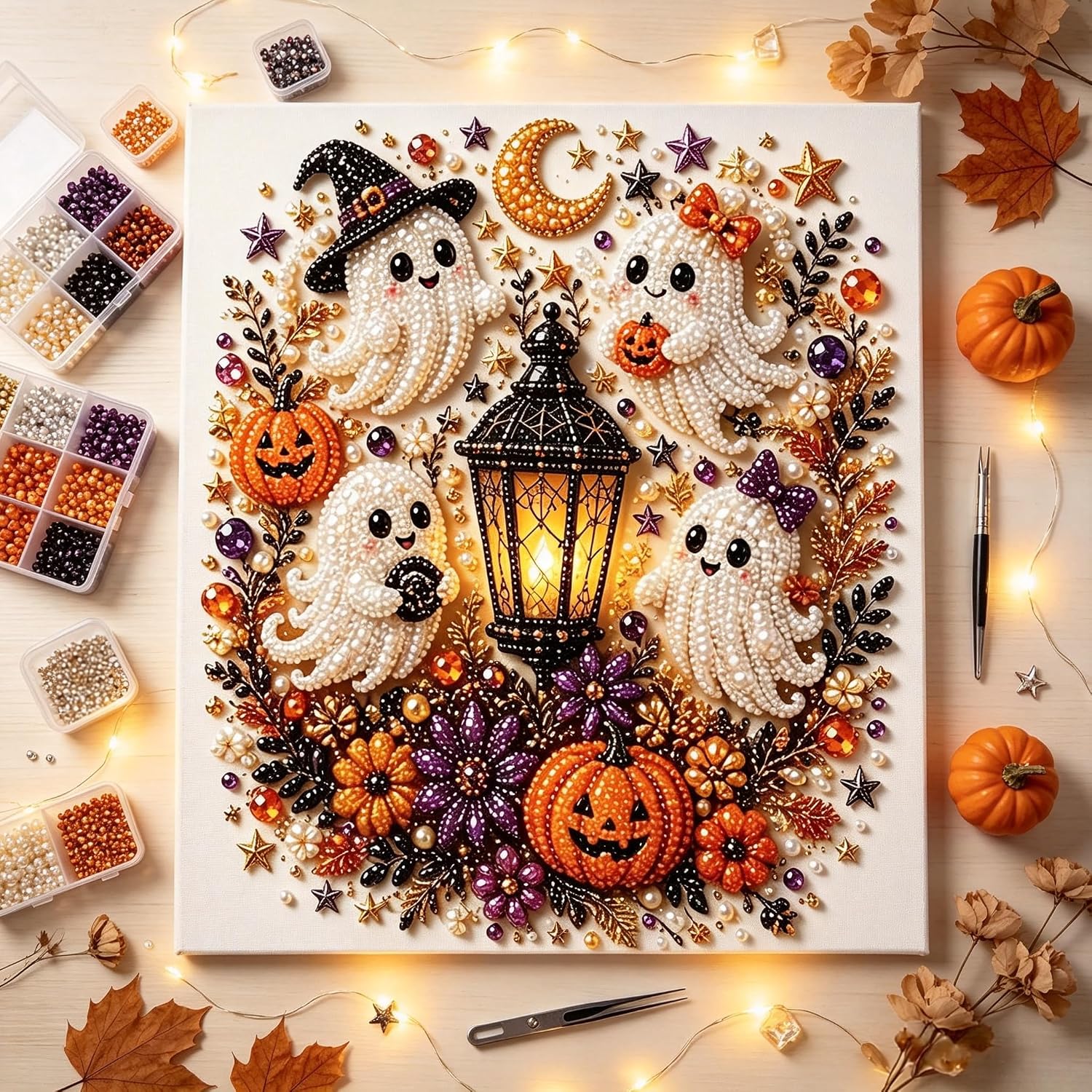 ZQBOX 8x8 Inch Halloween Crow 3D Diamond Painting Kit – DIY Handmade Home Decor for Adults and Beginners – Personalized Stress-Relief Gift