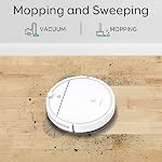 SereneLife Robot Vacuum et Mop Combo, Slim Automatic Aspirateur Robotic Nettoyant avec Smart Navigation, Capteurs Anti-Fall, Rechargeable pour Tapis & Planchers durs, blanc