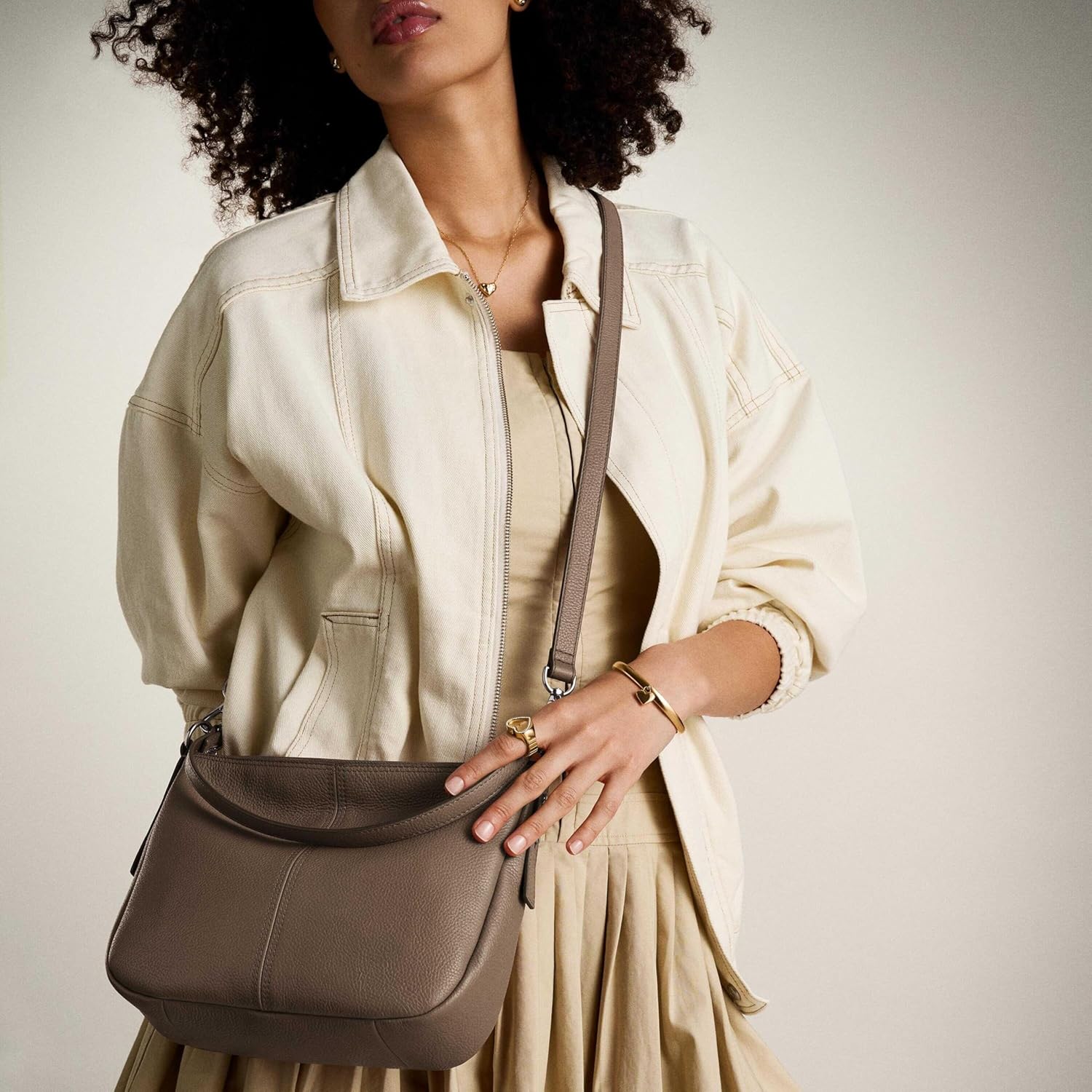 Fossil Women's Jolie Leather Crossbody Purse Handbag - Image 3