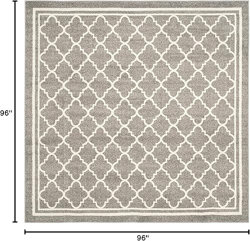 Vista 146 de Safavieh Amherst Collection AMT422B - Alfombra para interiores y exteriores, color gris claro y beige
